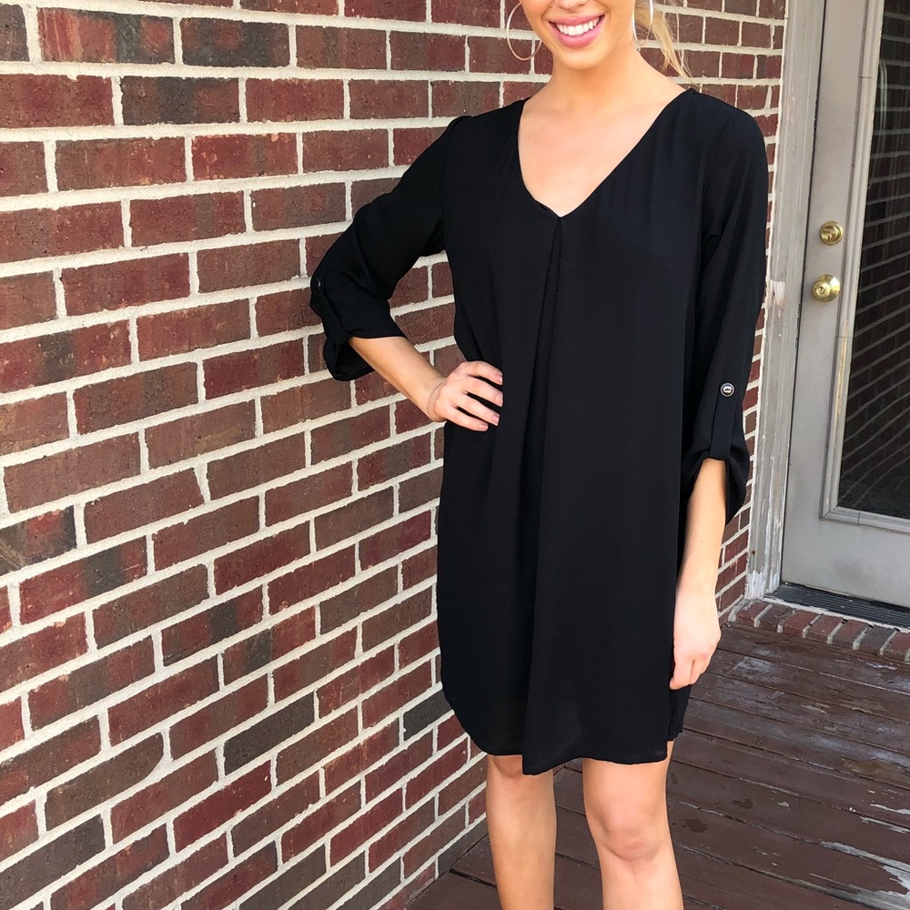 Black shift dress